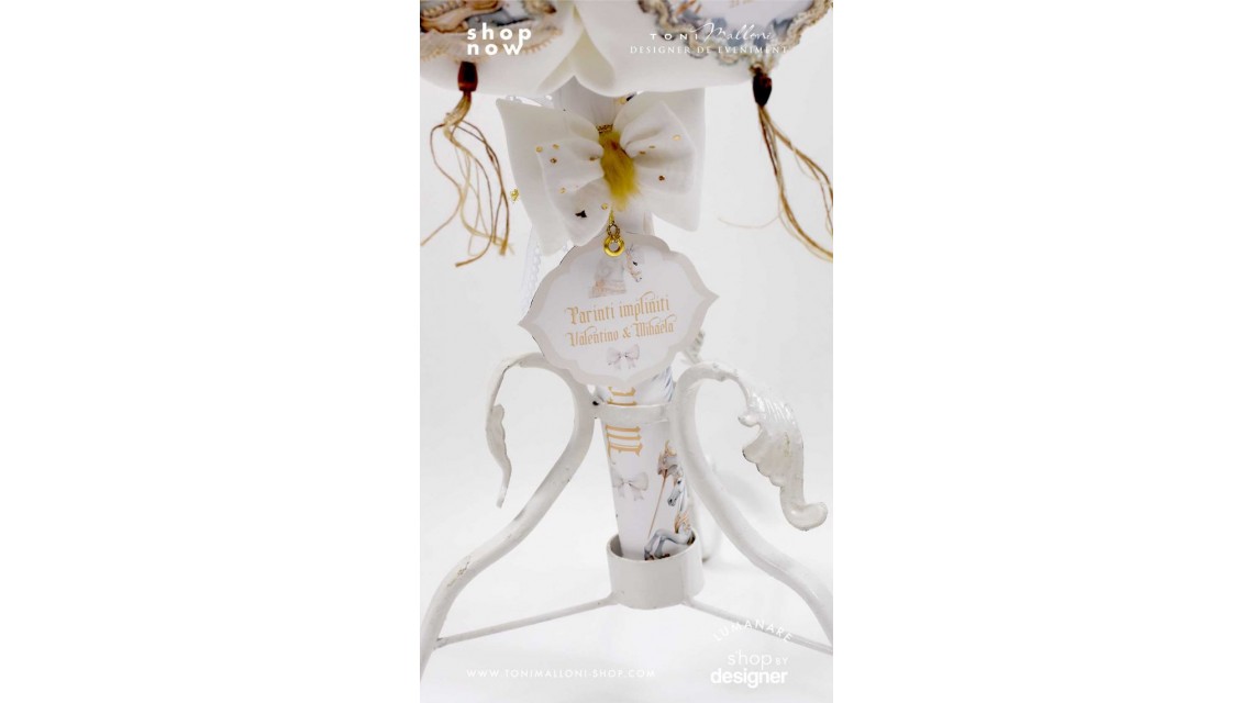 Lumanare de botez cu cai si un super carusel vintage Green Carousel 2